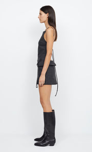 TALI BELTED MINI DRESS - CHECK