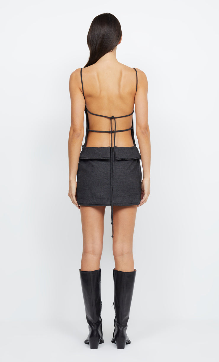 TALI BELTED MINI DRESS - CHECK