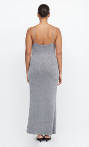 SADIE SEQUIN KNIT SLIP DRESS - CHARCOAL