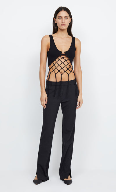 ARIA KNIT CROPPED TOP - BLACK