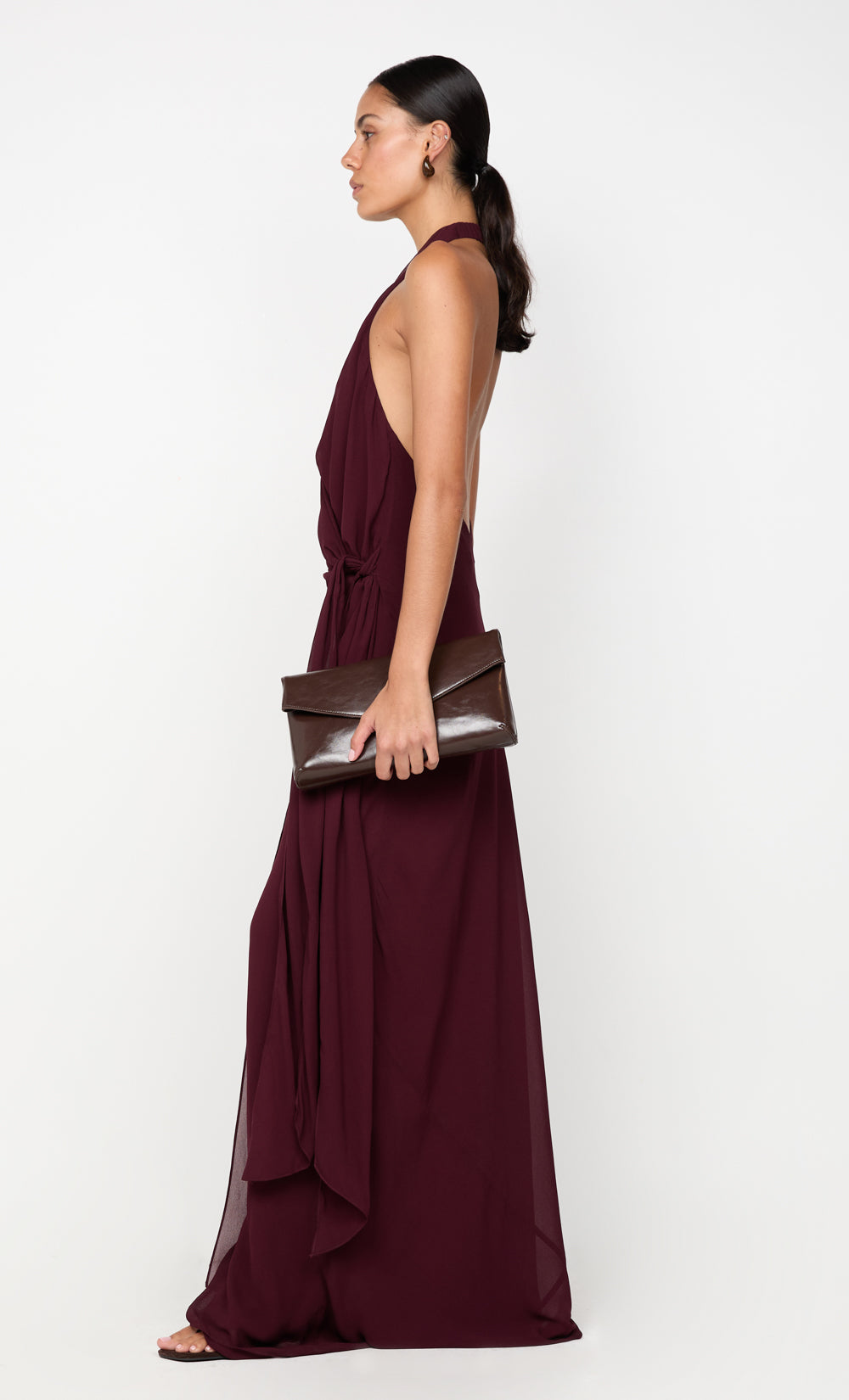 SONEVA WRAP DRESS - PLUM