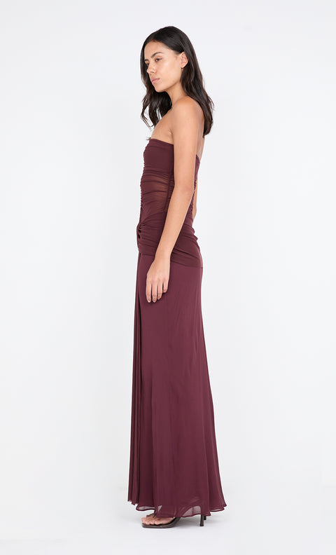 NOEMI STRAPLESS DRESS - PLUM