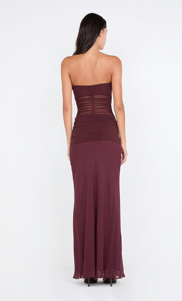 NOEMI STRAPLESS DRESS - PLUM