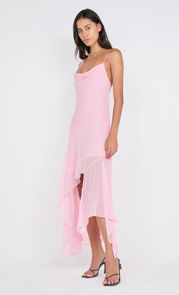 TALLIS ASYM DRESS - POWDER PINK