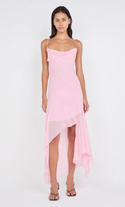 TALLIS ASYM DRESS - POWDER PINK