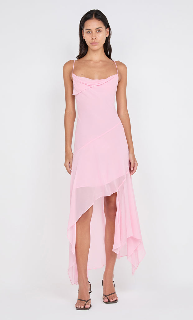 TALLIS ASYM DRESS - POWDER PINK