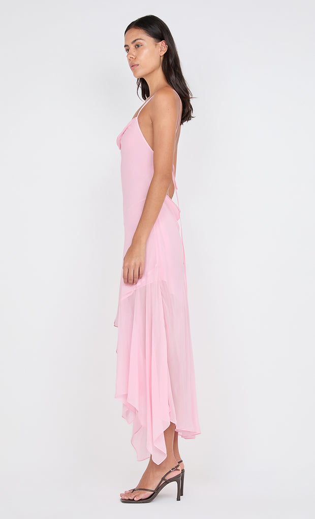 TALLIS ASYM DRESS - POWDER PINK