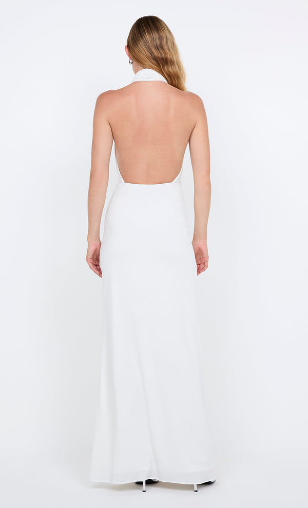 NESSIE COWL NECK MAXI DRESS - WHITE