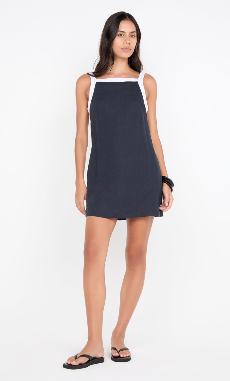 ELYCE MINI DRESS - INK/WHITE