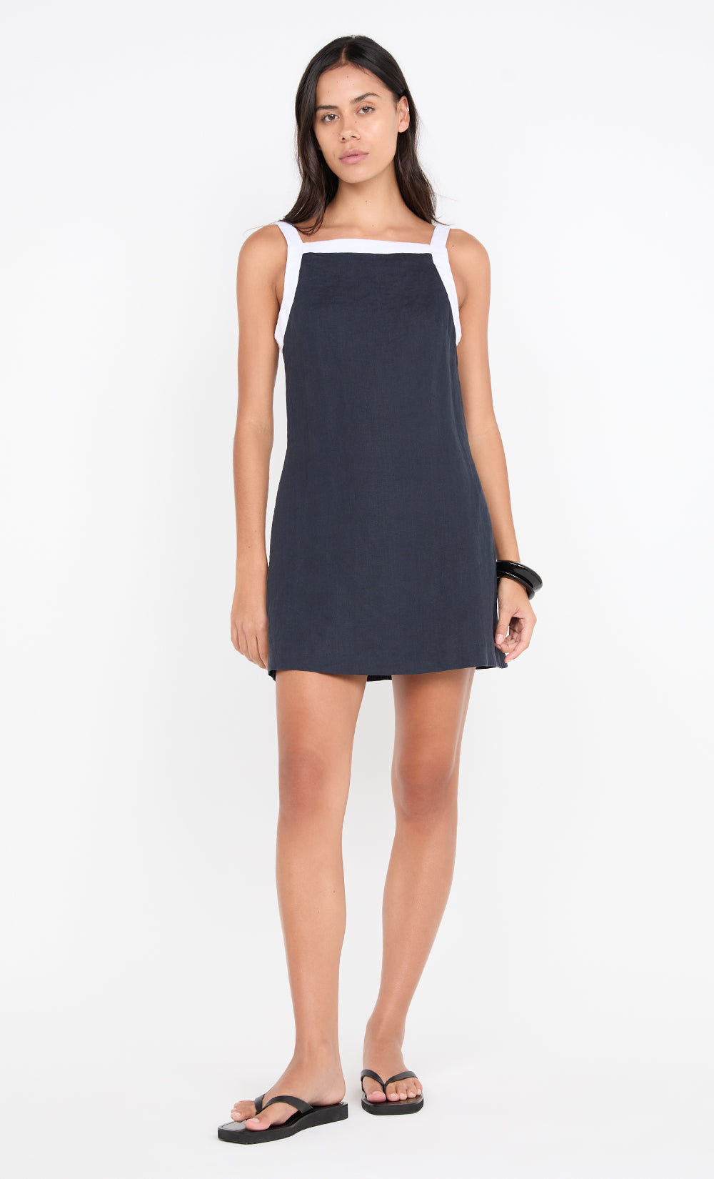 ELYCE MINI DRESS - INK/WHITE