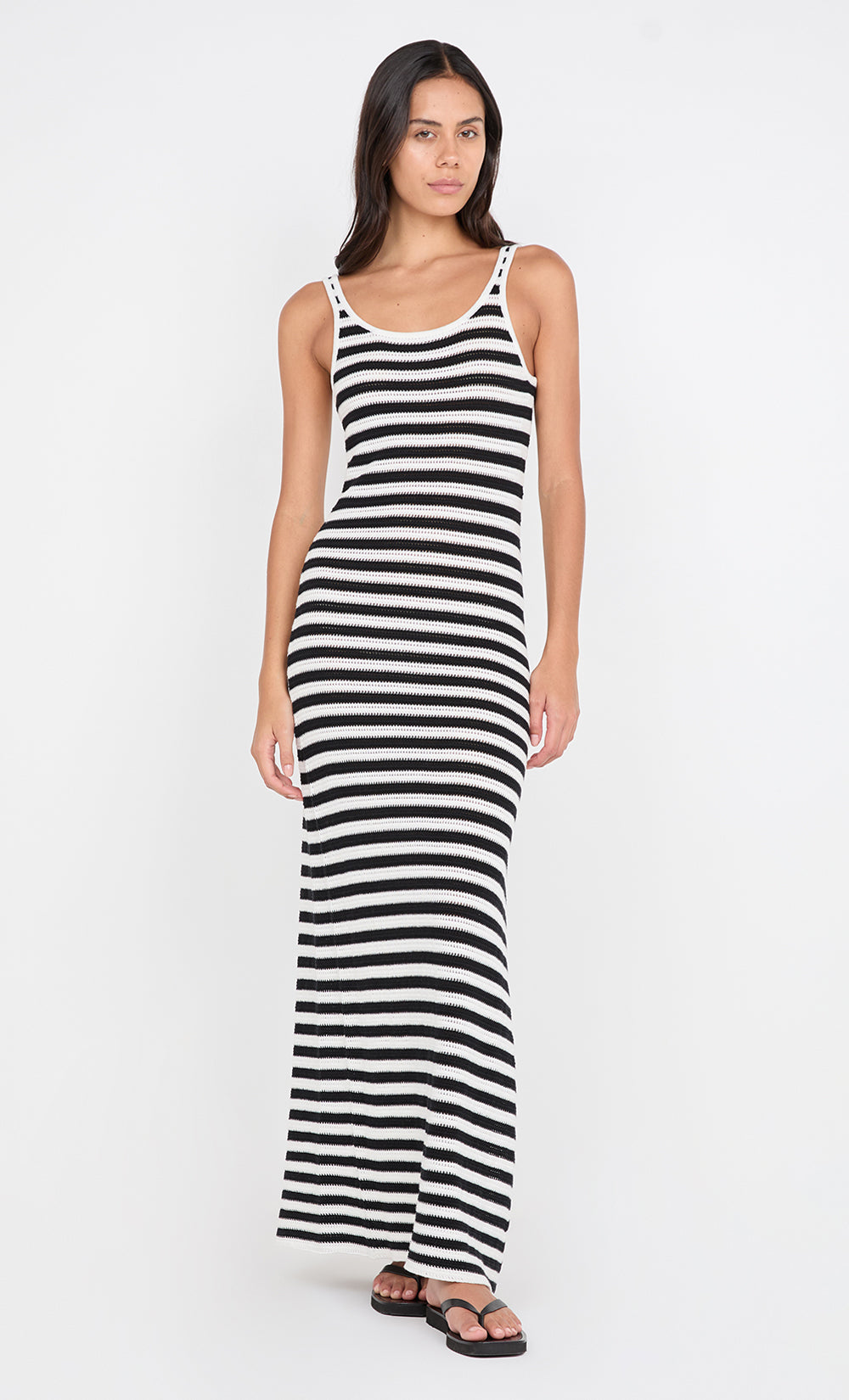 LEXI TANK MAXI DRESS - BLACK/WHITE STRIPE