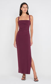 LEORA TUCK MAXI DRESS - PLUM