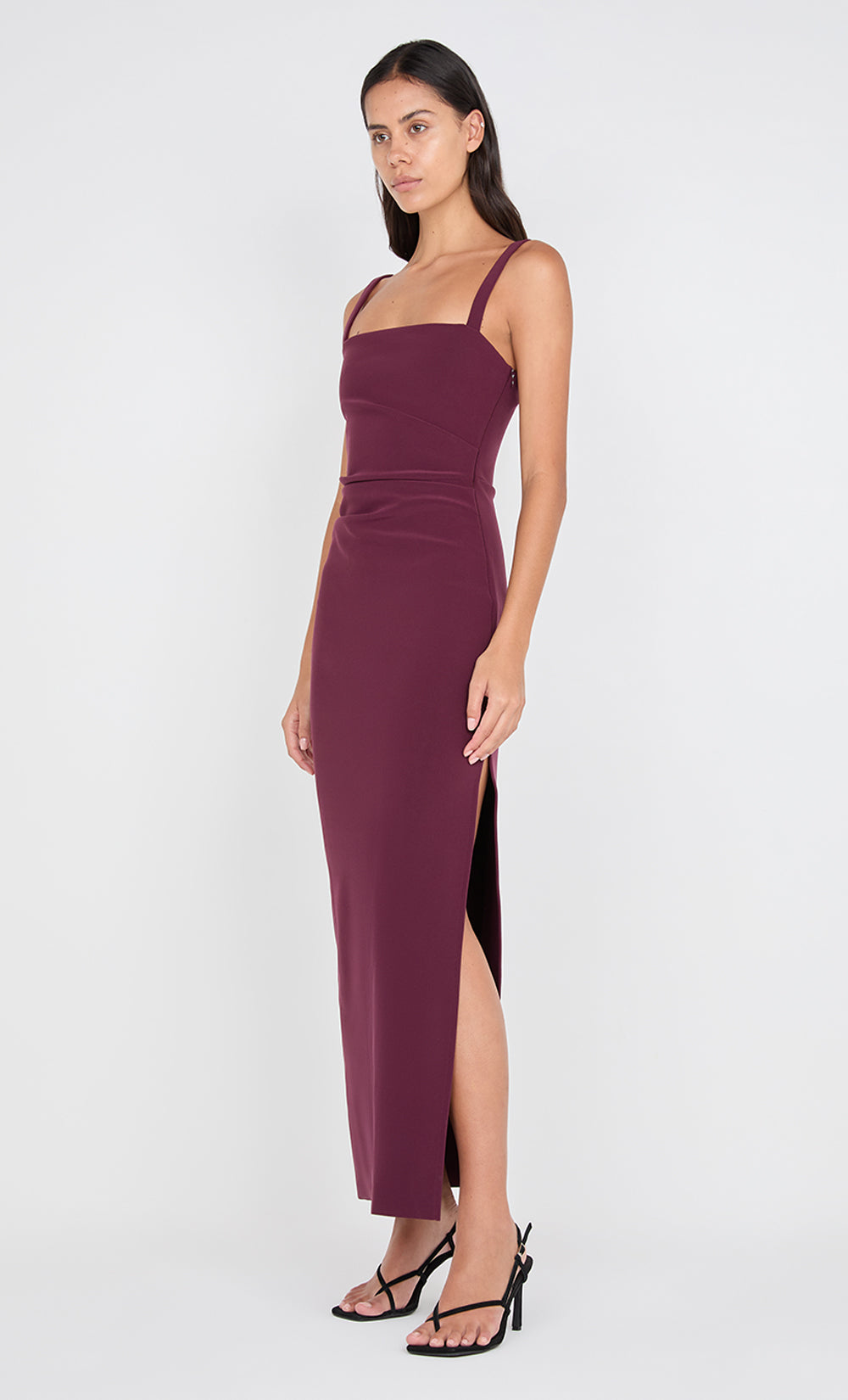 LEORA TUCK MAXI DRESS - PLUM