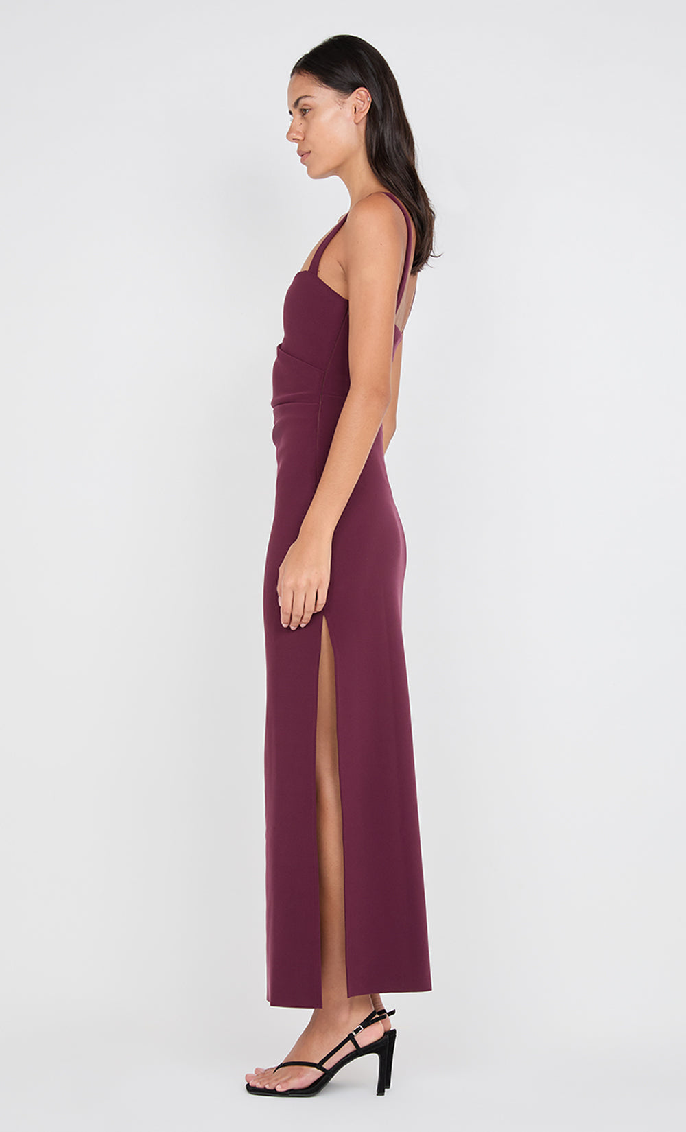 LEORA TUCK MAXI DRESS - PLUM