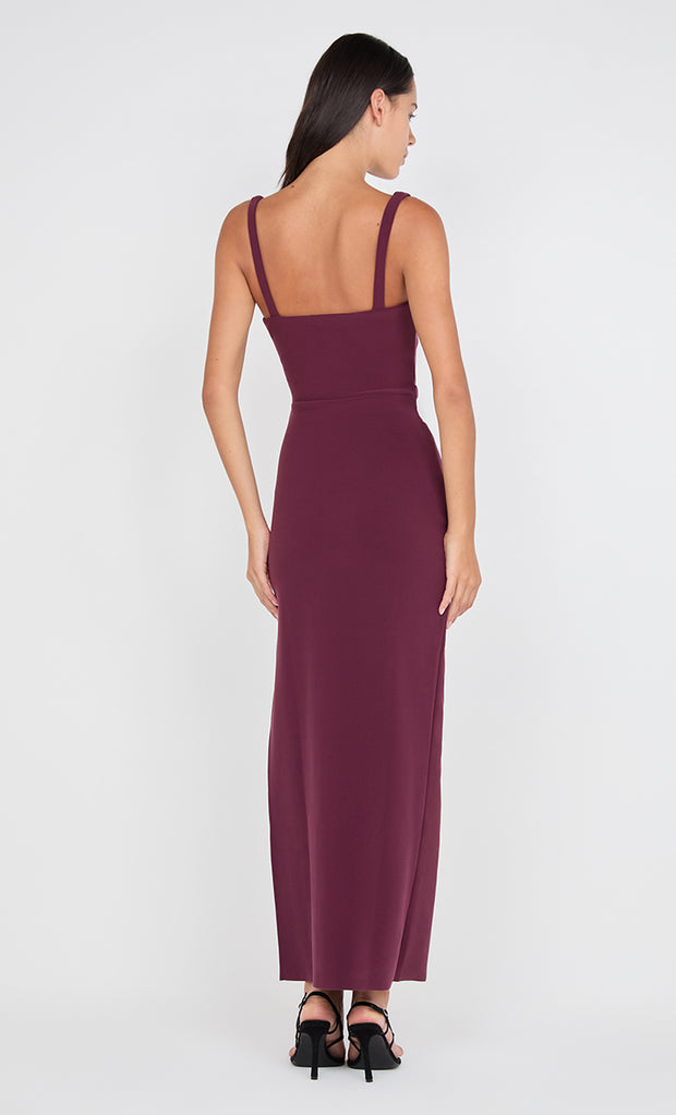 LEORA TUCK MAXI DRESS - PLUM