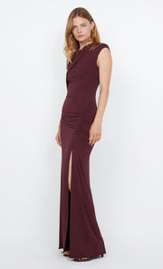 SONNIE ASYM MAXI DRESS - PLUM
