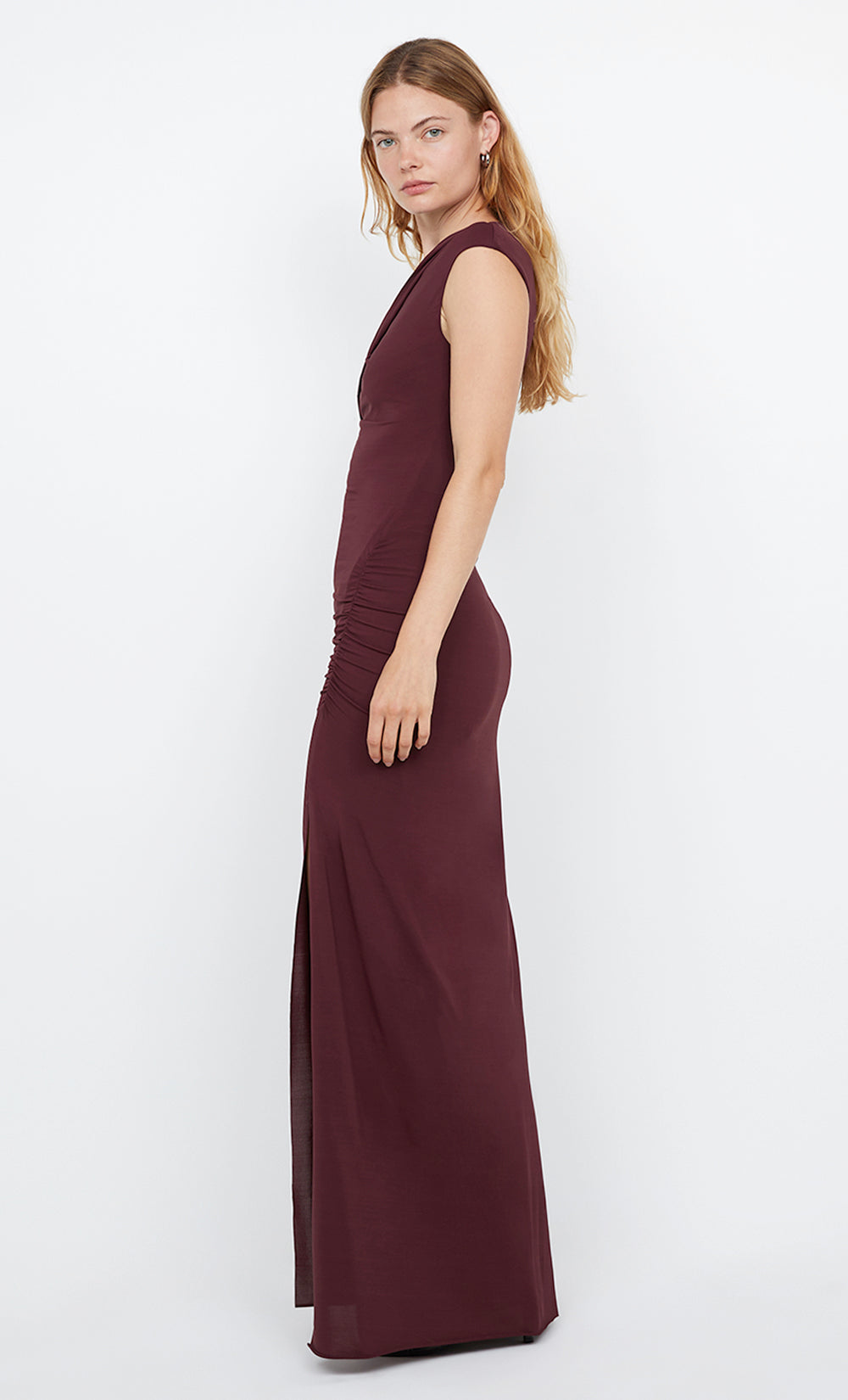 SONNIE ASYM MAXI DRESS - PLUM