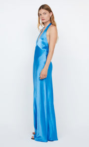 FRIDA HALTER DRESS - MID BLUE