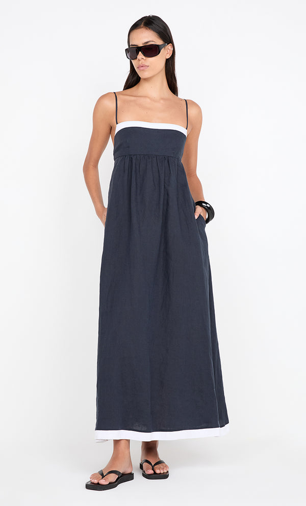 ELYCE MAXI DRESS - INK/WHITE