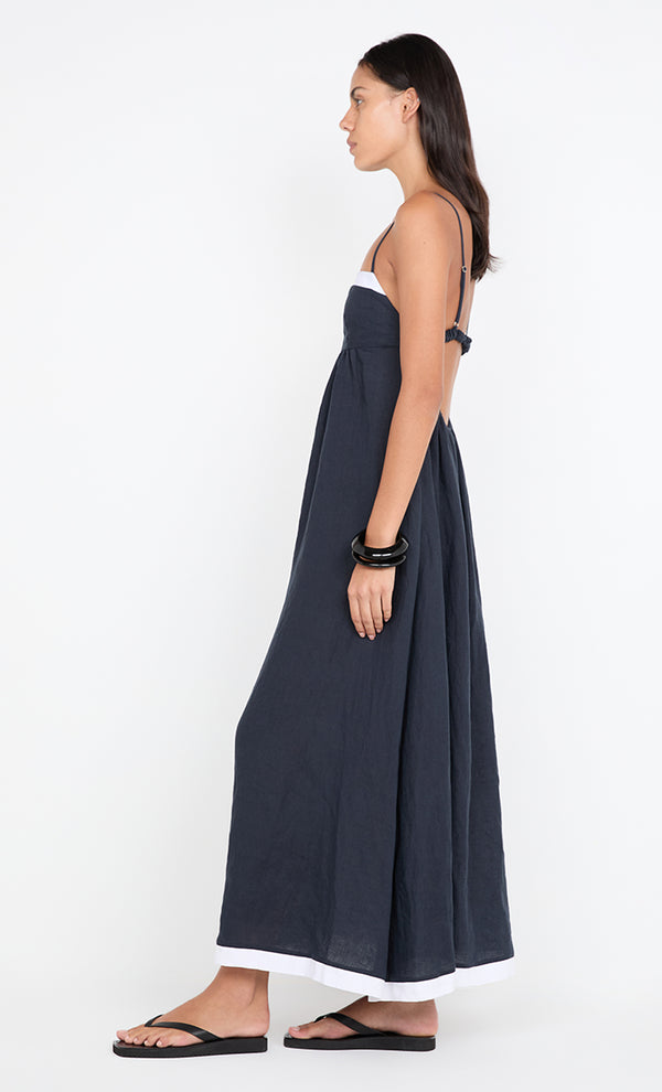 ELYCE MAXI DRESS - INK/WHITE