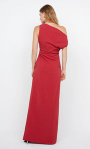 ANGELINA ASYM MAXI DRESS - CHERRY