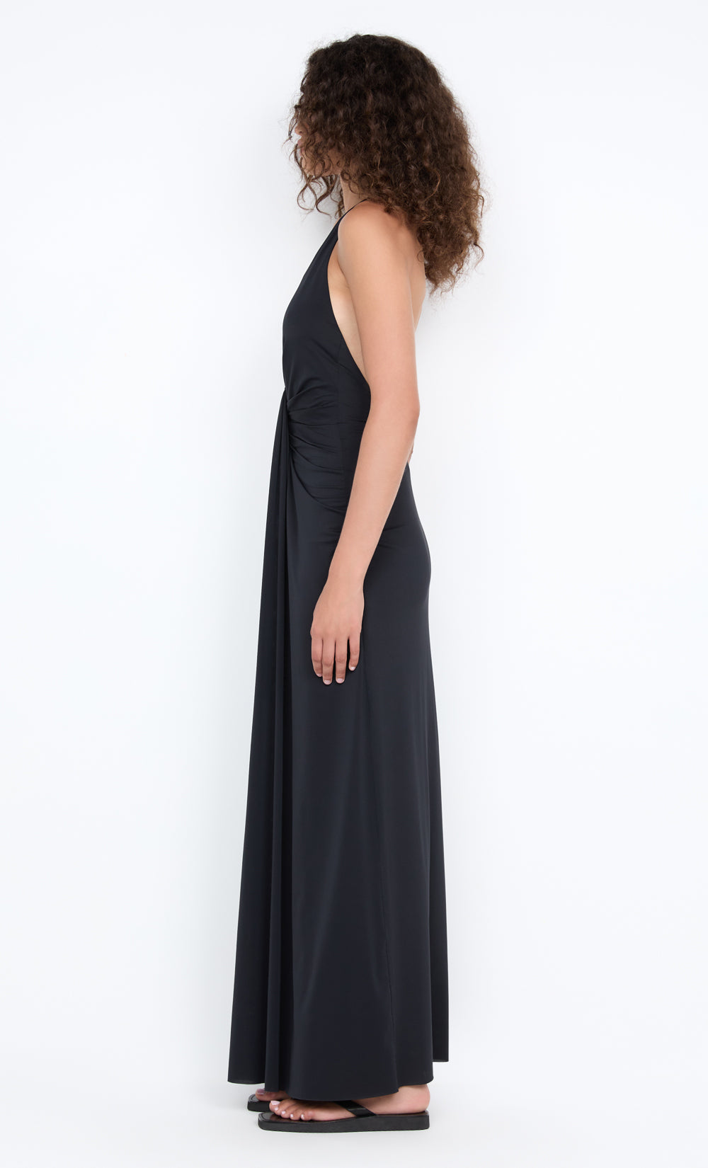 TILLIE DRAPE MAXI DRESS - BLACK