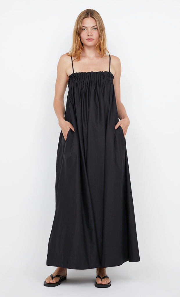 ALUCA PINTUCK MAXI DRESS - BLACK