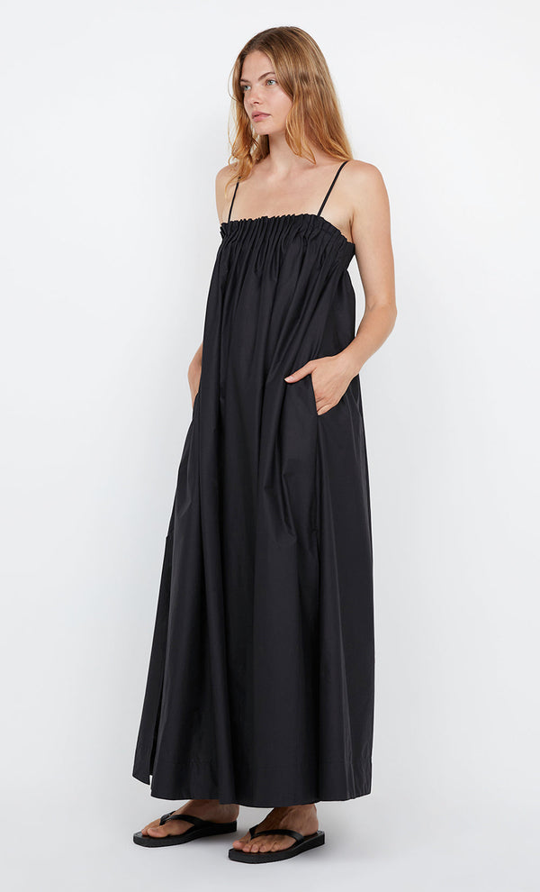 ALUCA PINTUCK MAXI DRESS - BLACK