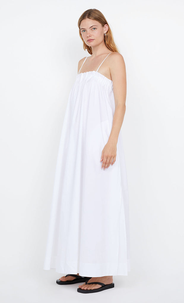 ALUCA PINTUCK MAXI DRESS - WHITE