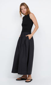 FREYA BOAT NECK DRESS - BLACK