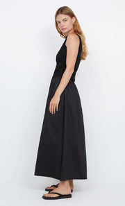 FREYA BOAT NECK DRESS - BLACK