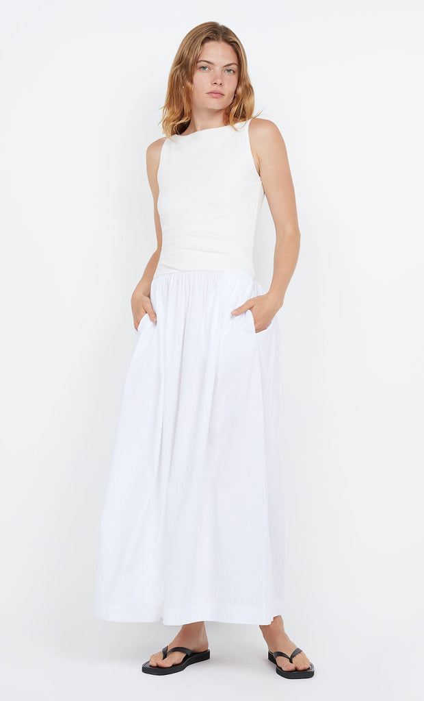 FREYA BOAT NECK DRESS - IVORY
