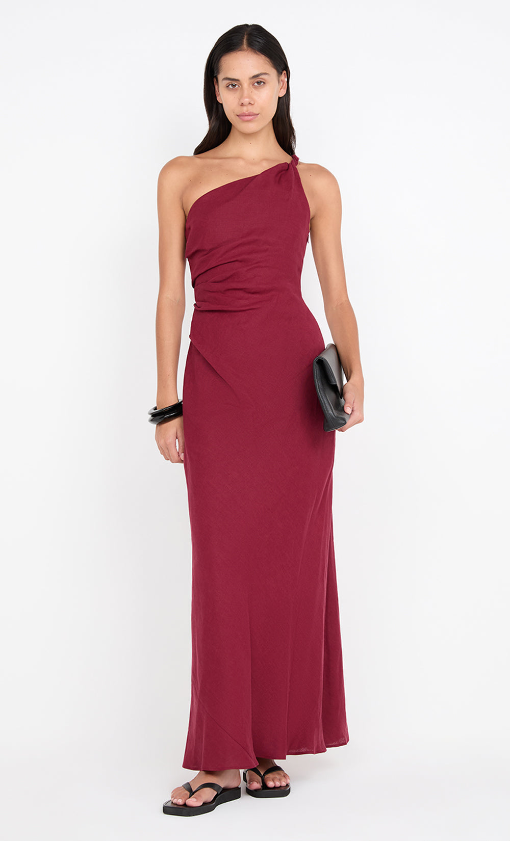 MELANIE ASYM MAXI DRESS - PLUM