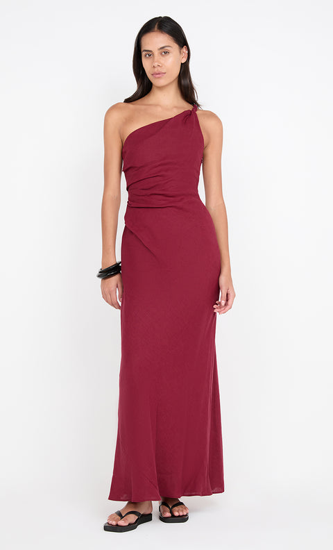 MELANIE ASYM MAXI DRESS - PLUM