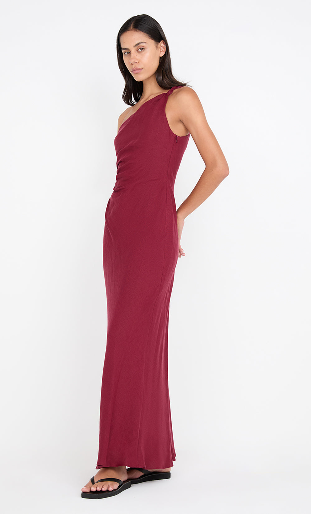 MELANIE ASYM MAXI DRESS - PLUM