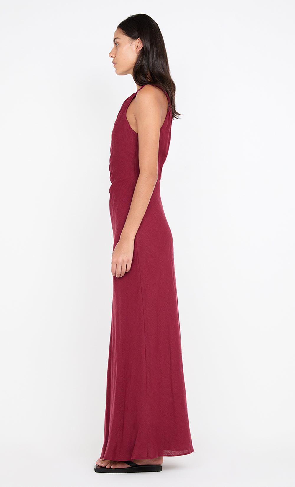 MELANIE ASYM MAXI DRESS - PLUM