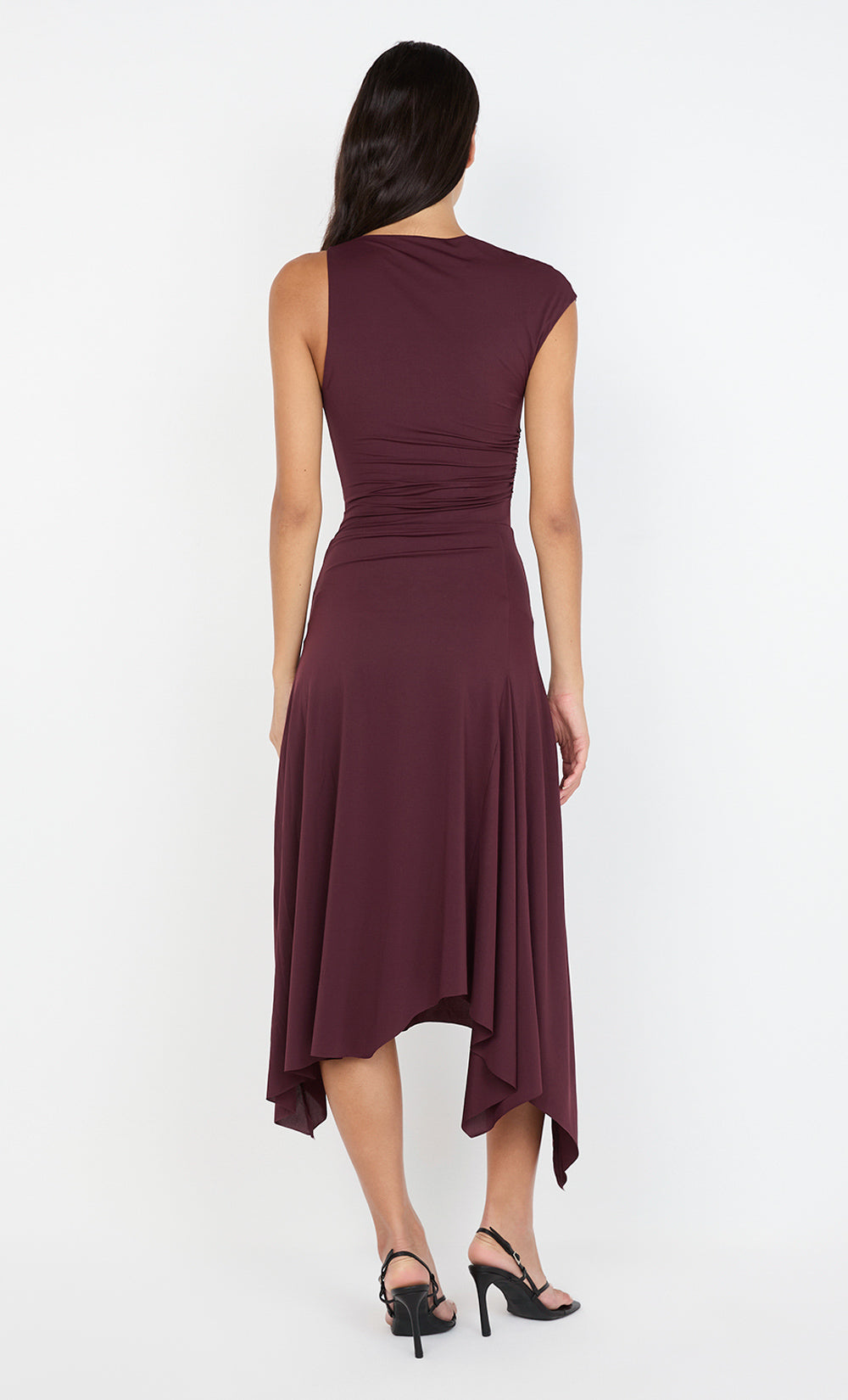 NARA ASYM MIDI DRESS - PLUM BEC + BRIDGE US NARA ASYM MIDI DRESS - PLUM BEC + BRIDGE US
