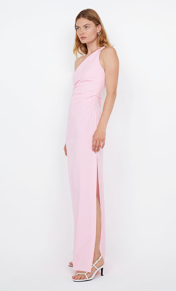 APOLLINE ASYM MAXI DRESS - POWDER PINK