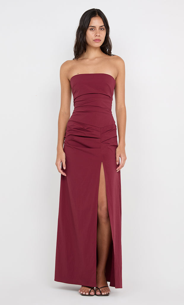 ANGELINA STRAPLESS MAXI DRESS - PLUM