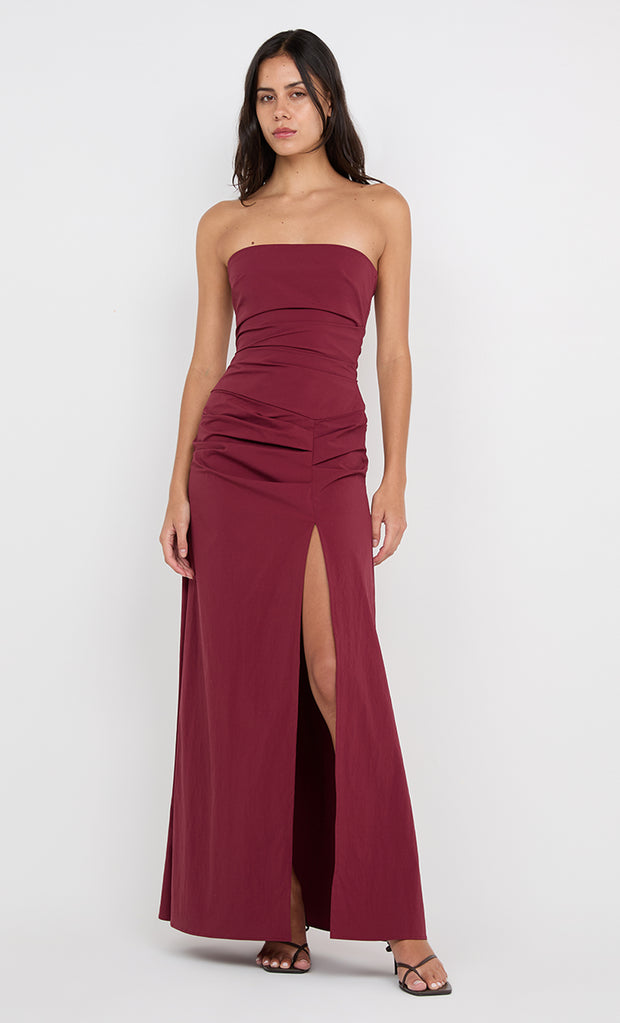 ANGELINA STRAPLESS MAXI DRESS - PLUM