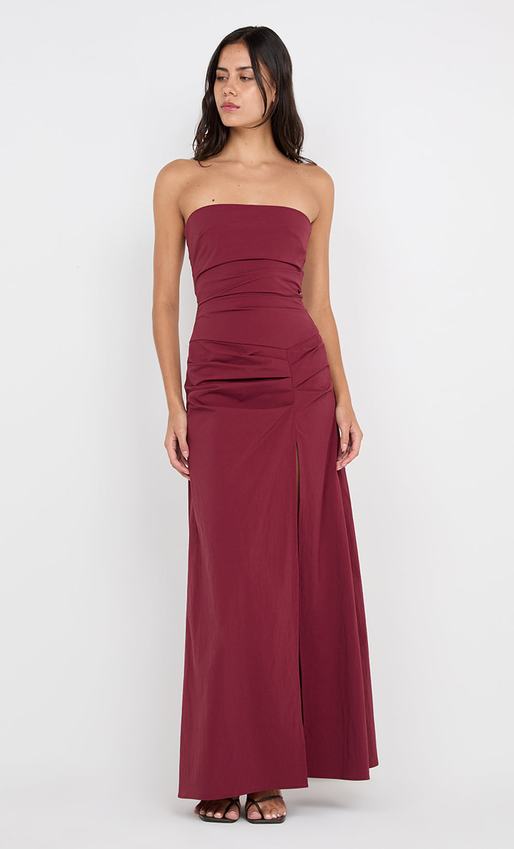 ANGELINA STRAPLESS MAXI DRESS - PLUM