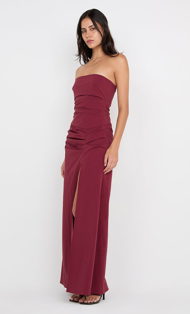 ANGELINA STRAPLESS MAXI DRESS - PLUM