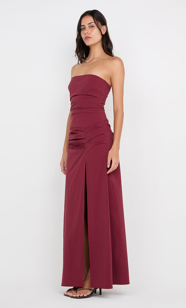 ANGELINA STRAPLESS MAXI DRESS - PLUM