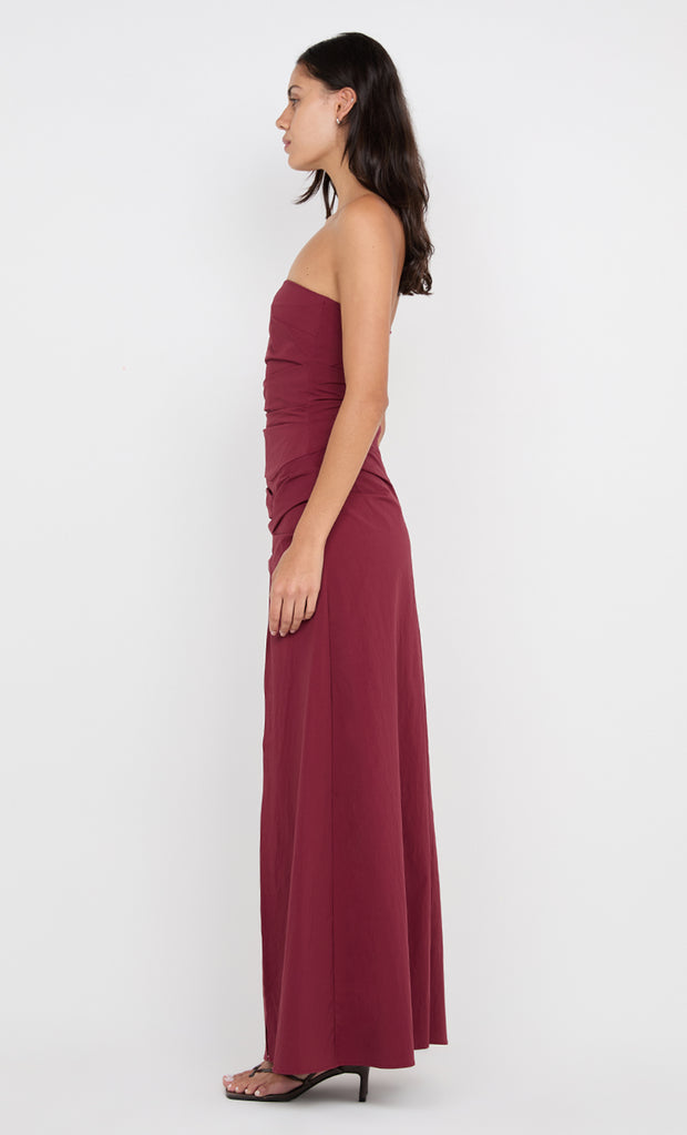 ANGELINA STRAPLESS MAXI DRESS - PLUM