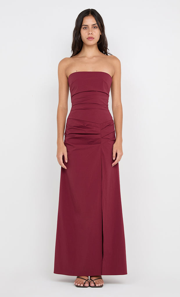 ANGELINA STRAPLESS MAXI DRESS - PLUM