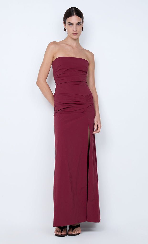 ANGELINA STRAPLESS MAXI DRESS - PLUM