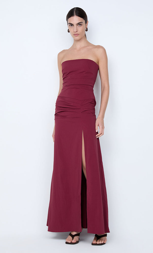ANGELINA STRAPLESS MAXI DRESS - PLUM