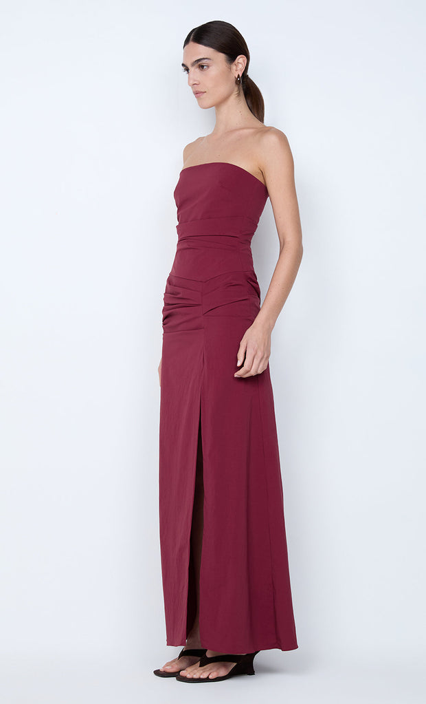 ANGELINA STRAPLESS MAXI DRESS - PLUM