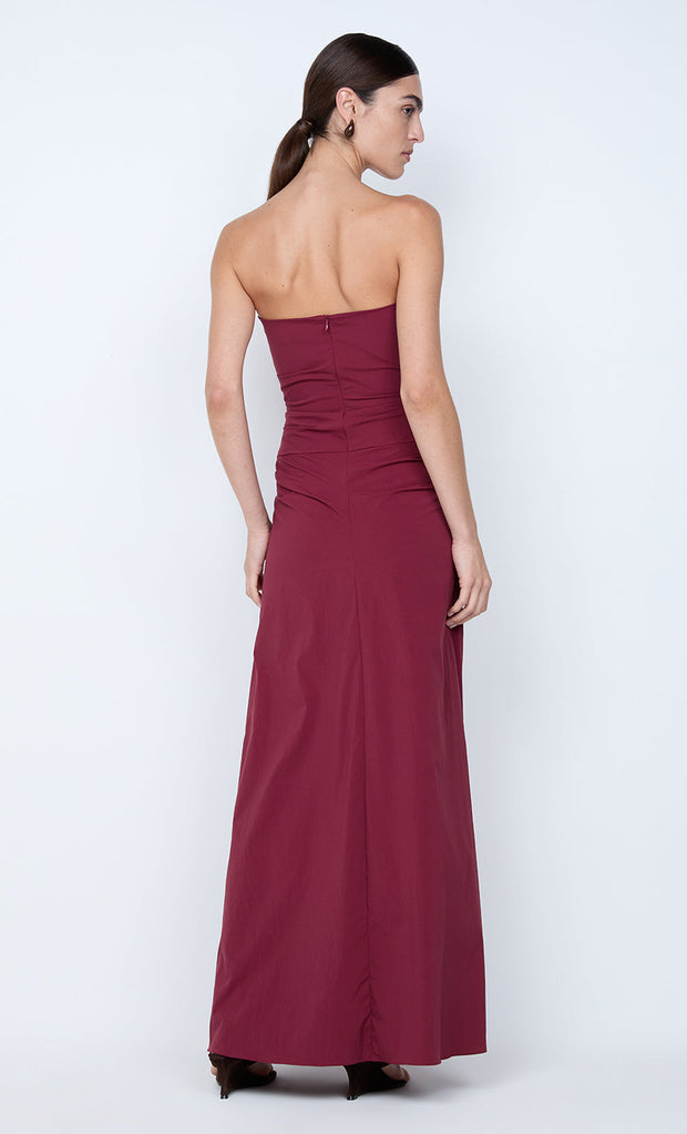 ANGELINA STRAPLESS MAXI DRESS - PLUM