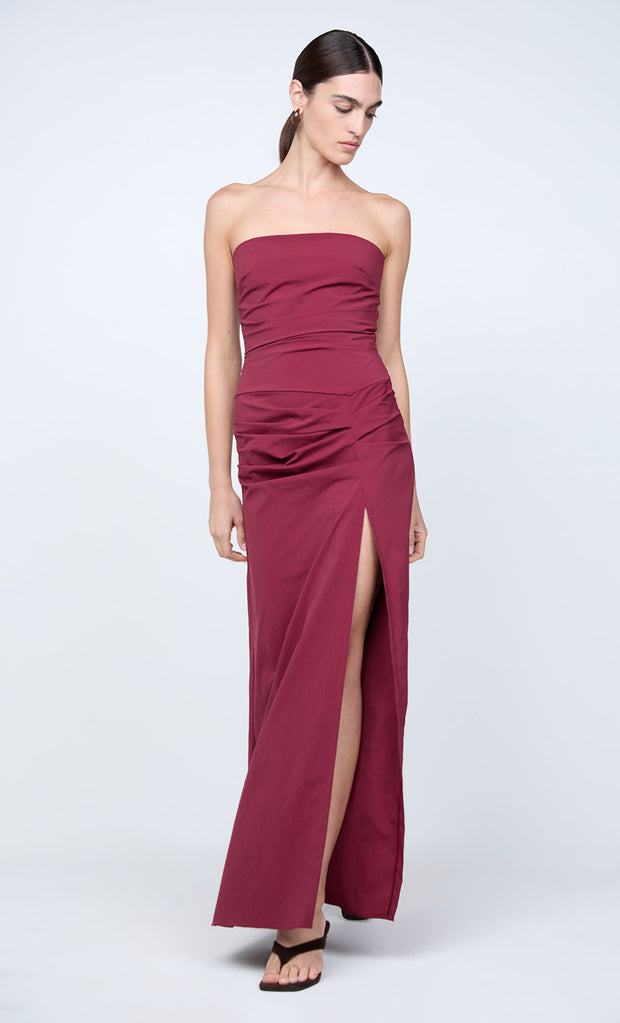 ANGELINA STRAPLESS MAXI DRESS - PLUM